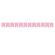 Banderin rosa primera comunion personalizable con letras 24 mt x 22 cm