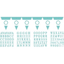 Banderin triangular azul personalizable con letras