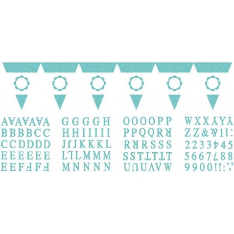 Banderin triangular azul personalizable con letras