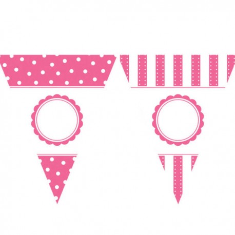Banderin triangular rosa personalizable con letras