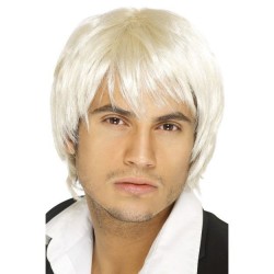 Peluca rubia platino para hombre