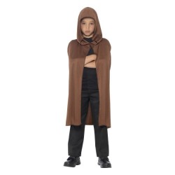 Capa con capucha marron para niño