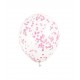 Globos transparentes con confeti rosa 6 uds 30 cm