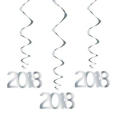 Colgantes espirales 2018 para decoracion 3 unidades 80 cm