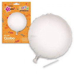 Globo redondo plata de 46 cm helio o aire