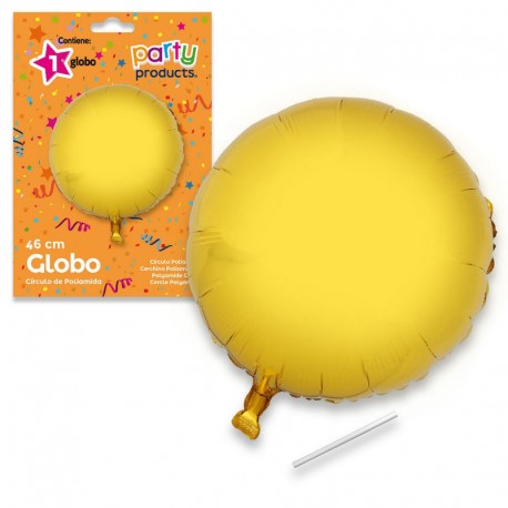 Globo redondo oro de 46 cm helio o aire