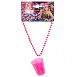 Collar con vaso rosa fluorescente