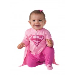 Disfraz supergirl para bebe 6 a 12 rosa