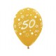 Globos numero 50 en color oro 12 uds de 30 cm