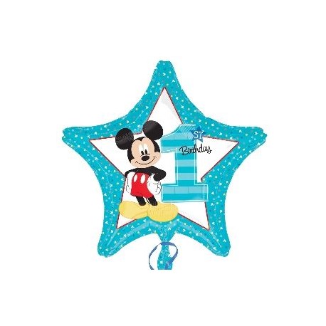 Globo mickey 1º cumpleanos estrella azul