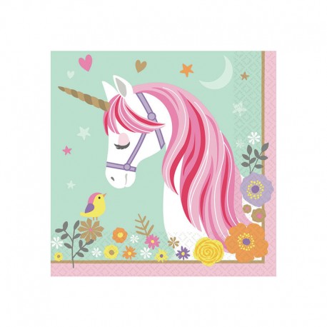 Servilletas unicornio magico de 33 x 33 cm 16 unidades