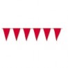 Bandera triangular roja de plastico 25 metros de 20x30 cm