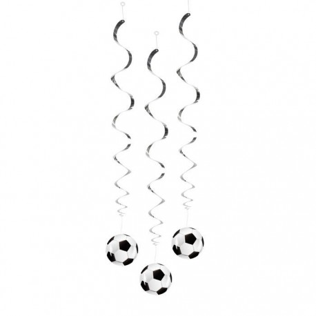 Colgantes balones de futbol 3 uds de 85 cm