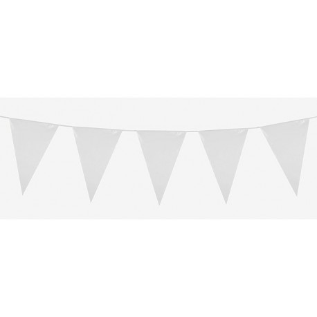 Guirnalda banderines triangulares blancas 10 metro 45x30 cm