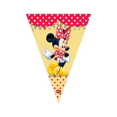 Banderin triangular para decoracion minnie rojo