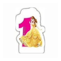 Vela nº 1 princesa bella de disney para tarta cumpleaños