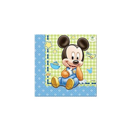 Servilletas mickey mouse bebe 20 unid 33 x 33 cm