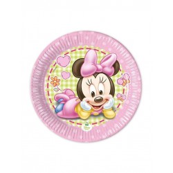 Platos minnie bebe para cumpleanos 20 cm 8 uds