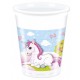 Vasos unicornio para cumpleanos 8 uds 200 ml