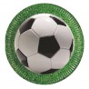 Platos balon de futbol para cumpleaños 8 uds de 23 cm