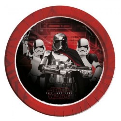 Platos star wars los ultimos jedi para cumpleaños 23 cm 8 uds