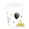 Vasos blancos globos oro y plata para cumpleaños 8 uds 200 ml