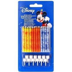 Velas mickey mouse para cumpleanos 12 uds mas 12 pinchos