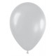 Globo satin plata de 30 cm serpentex bolsa 12 unidades