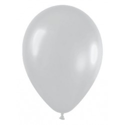 Globo satin plata de 30 cm serpentex bolsa 12 unidades