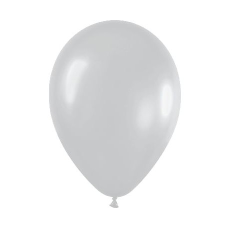 Globo satin plata de 30 cm serpentex bolsa 12 unidades