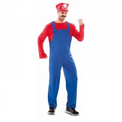 Disfraz fontanero rojo talla S hombre mario