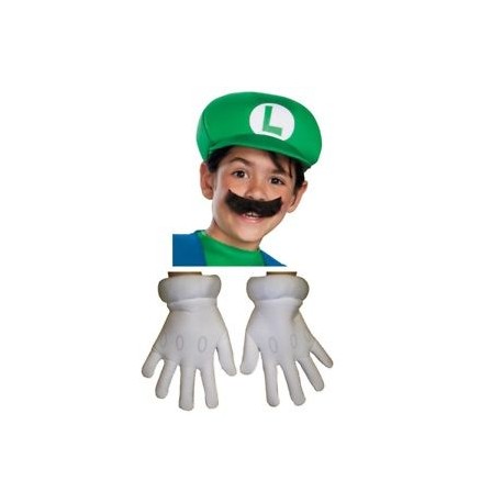 Guantes gorra y bigote Luiggi nino infantil
