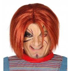 Peluca naranja similar a Chucky el muñeco diabolico