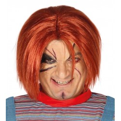 Peluca naranja similar a Chucky el muneco diabolico