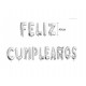 Letras Feliz Cumpleaños plata en globo de 45 cm