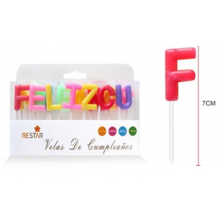 Velas Feliz cumpleanos de 7 cm para tarta