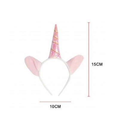 Diadema de unicornio rosa para nina 10x15 cm