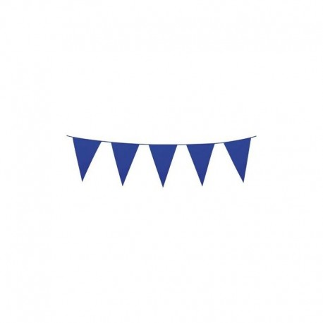 Banderin triangular azul marino de 10 metros plastico