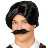 Peluca negra con bigote gomez