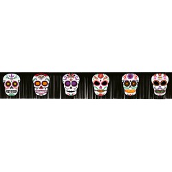 Guirnalda flecos catrina día de los muertos 20x182 cm