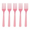 Tenedor rosa para fiestas 10 uds