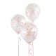 Globos transparentes con confeti colores neon 6 unidades