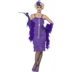 Disfraz charleston morado para mujer talla S
