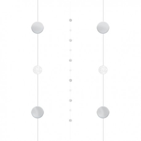 Tira blanca y plata decorativa para globos 182 cm