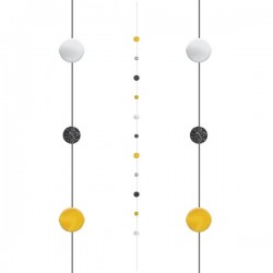 Tira negra oro y plata decorativa para globos 182 cm