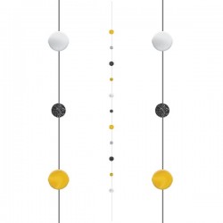 Tira negra oro y plata decorativa para globos 182 cm