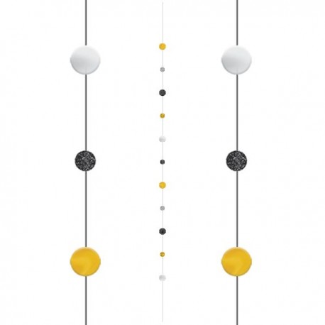 Tira negra oro y plata decorativa para globos 182 cm