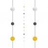 Tira negra oro y plata decorativa para globos 182 cm