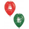 Globos latex rojo verde feliz navidad 12 uds 30 cm