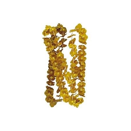 Collar flores dorado fiesta oro cotillon unidad